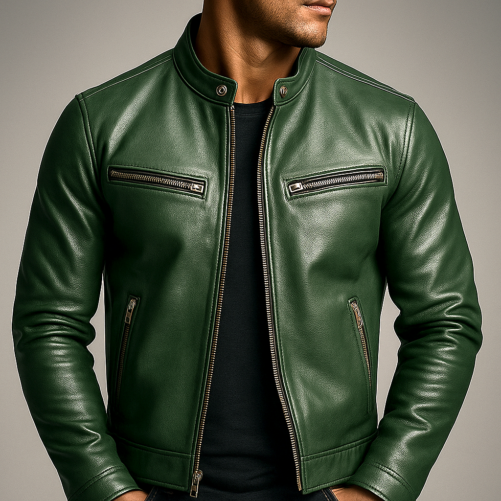 Hudson Heritage Leather Biker Jacket