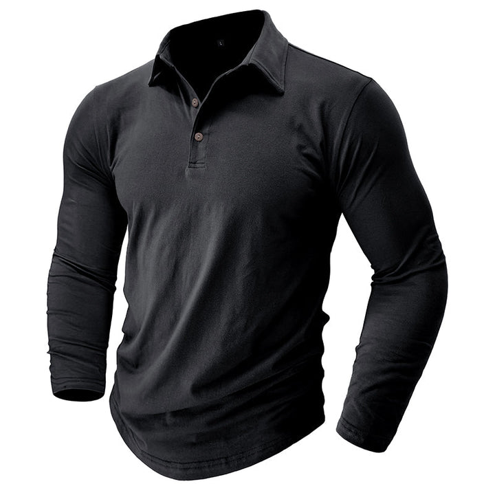 Contemporary Long Sleeve Polo With Modern Edge