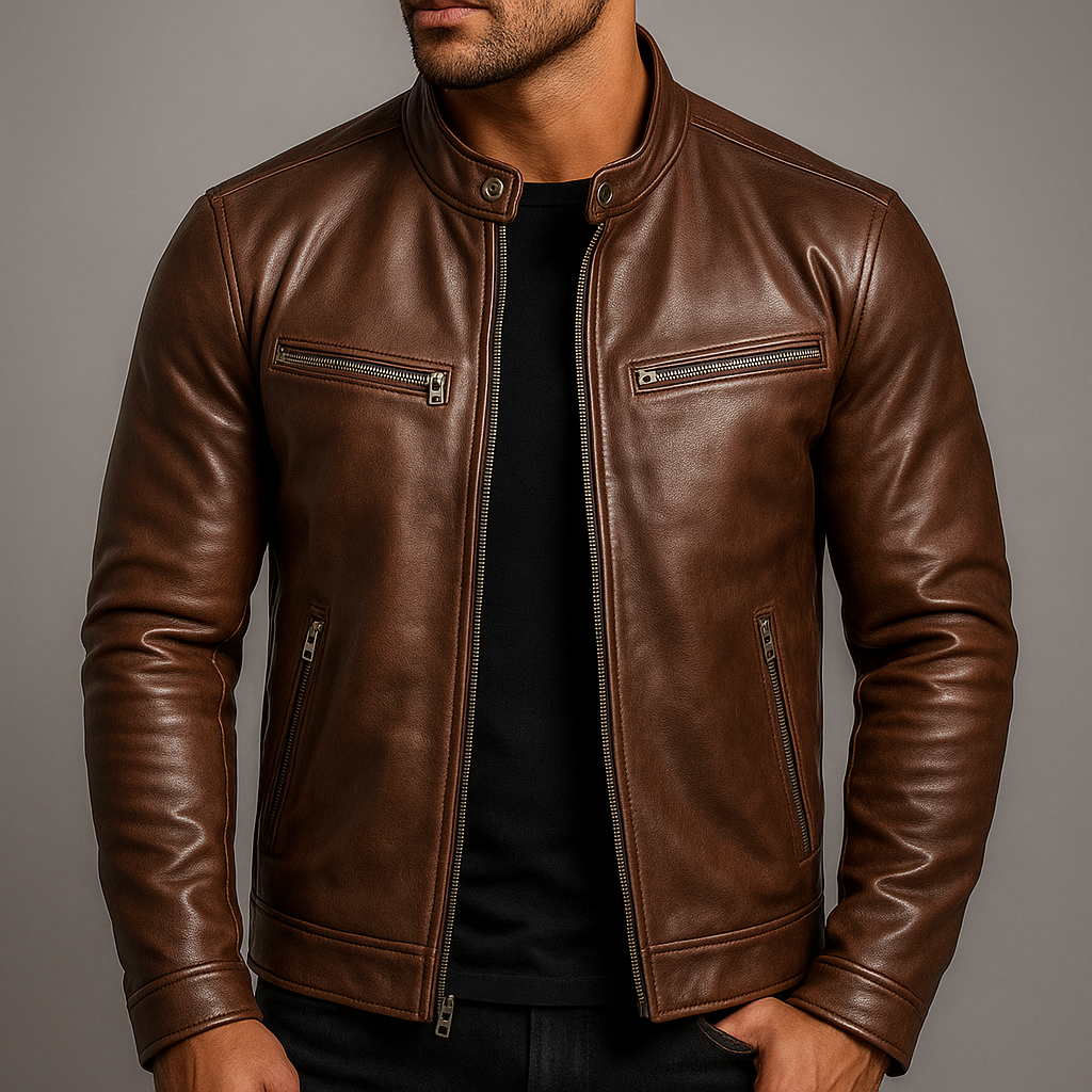 Hudson Heritage Leather Biker Jacket