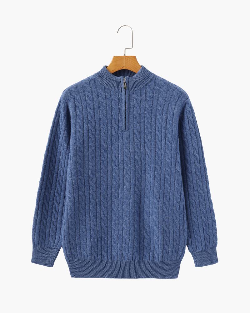 Cashmere Knit Half-Zip Sweater