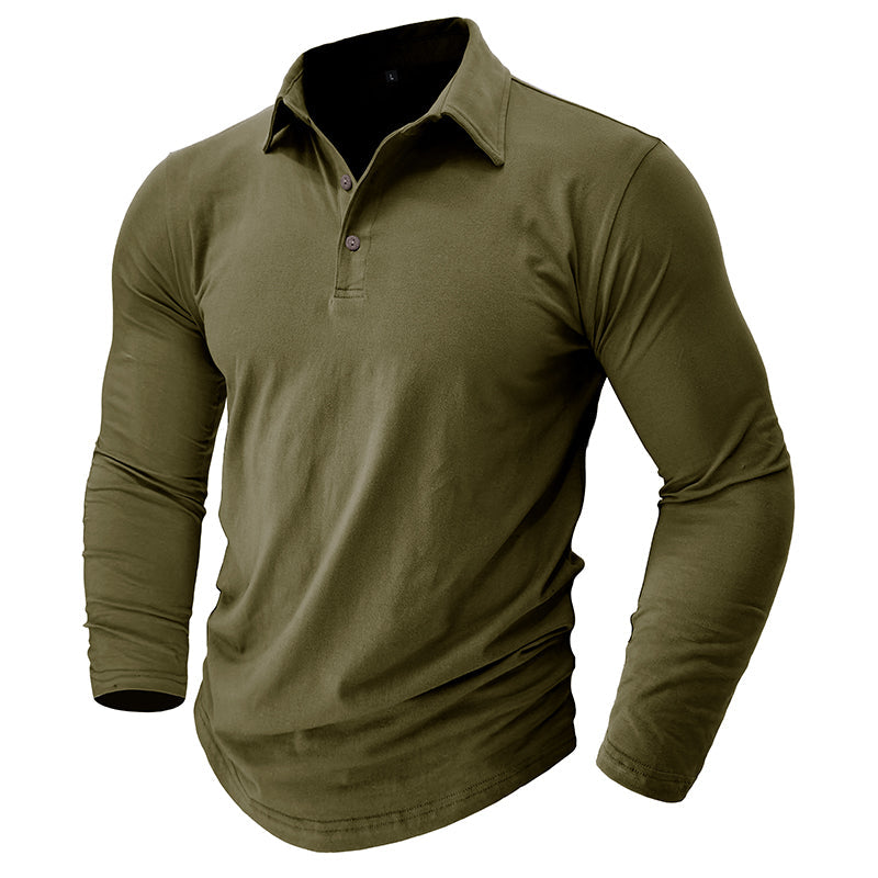 Contemporary Long Sleeve Polo With Modern Edge