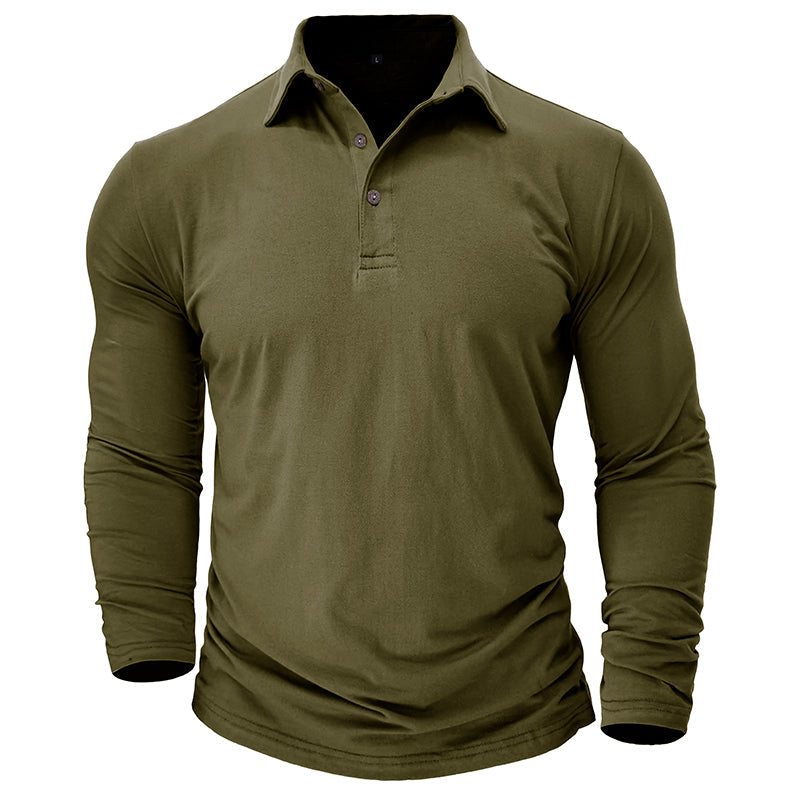 Contemporary Long Sleeve Polo With Modern Edge