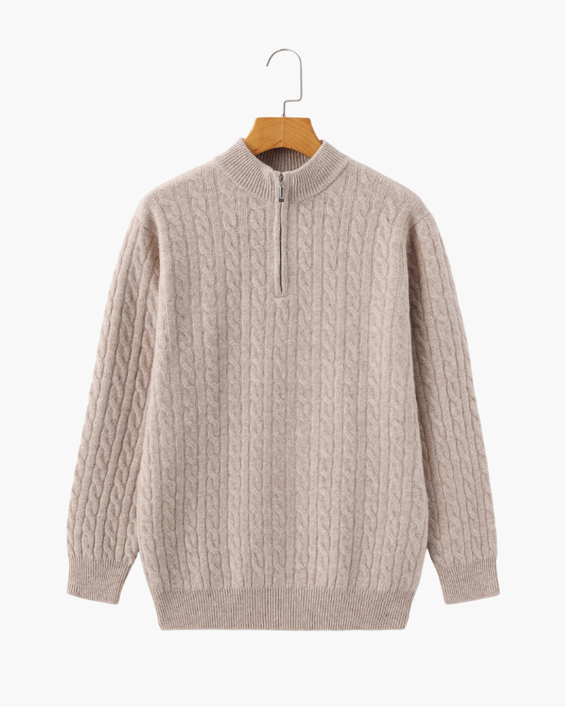 Cashmere Knit Half-Zip Sweater