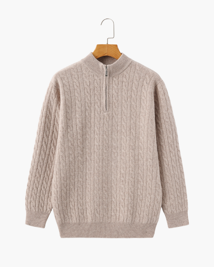 Cashmere Knit Half-Zip Sweater