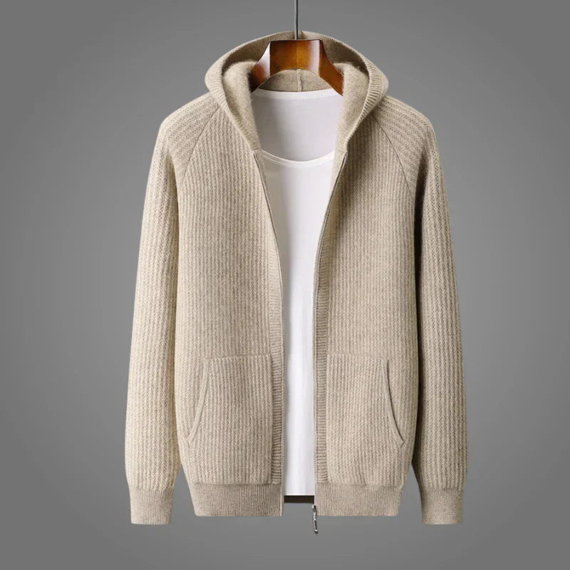 Textured Zip-Up Hoodie