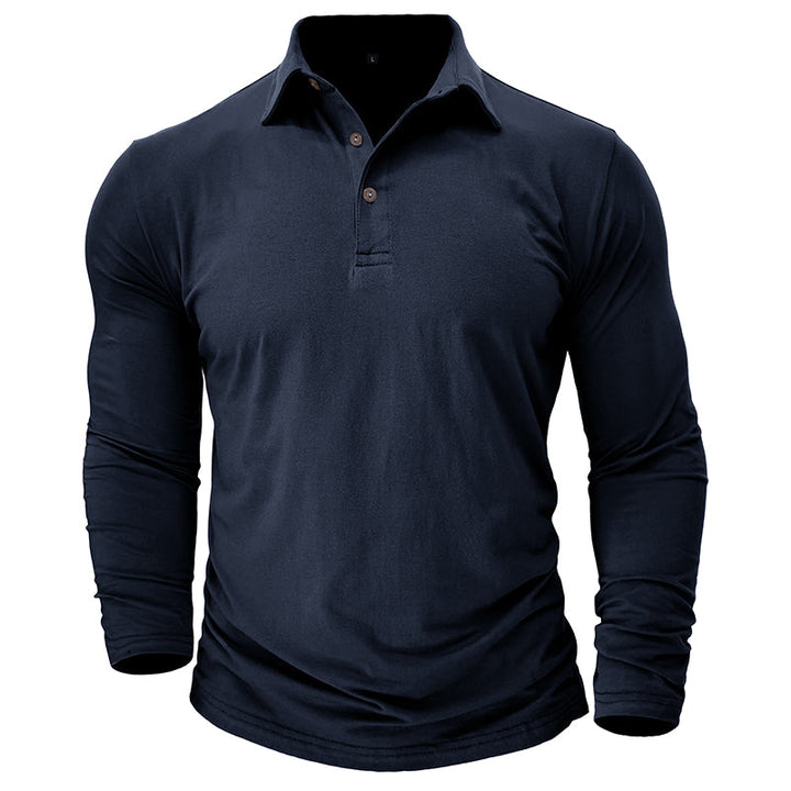 Contemporary Long Sleeve Polo With Modern Edge