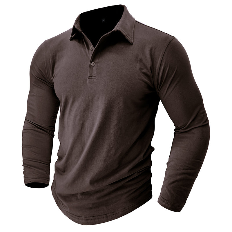 Contemporary Long Sleeve Polo With Modern Edge