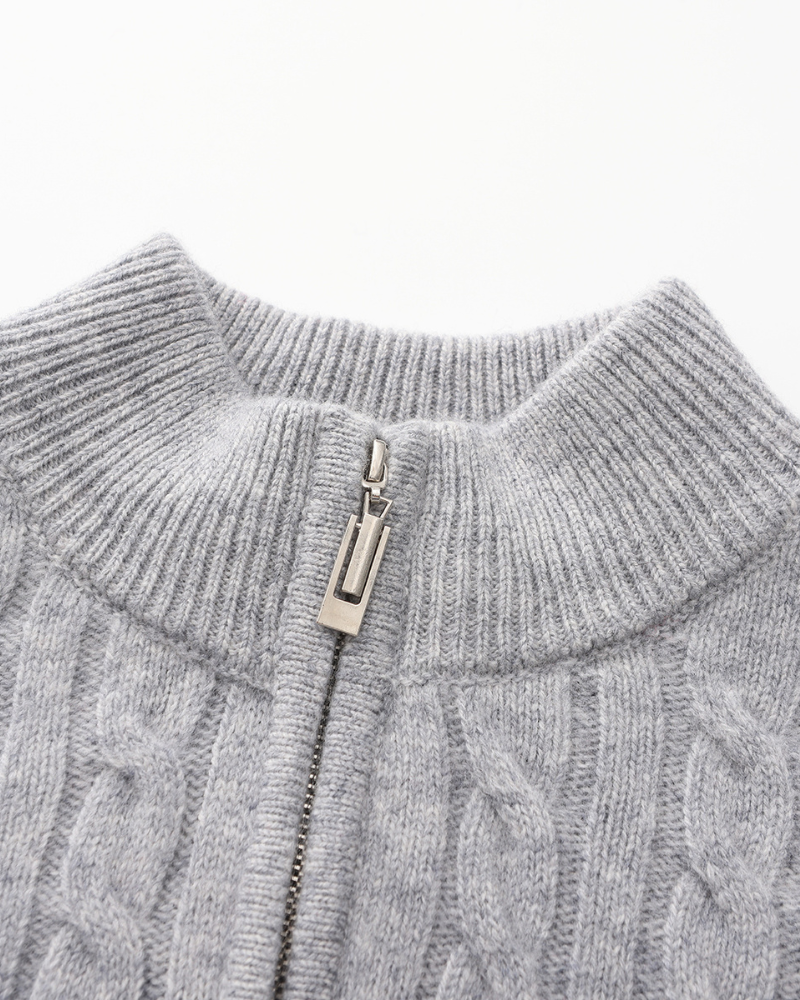 Cashmere Knit Half-Zip Sweater