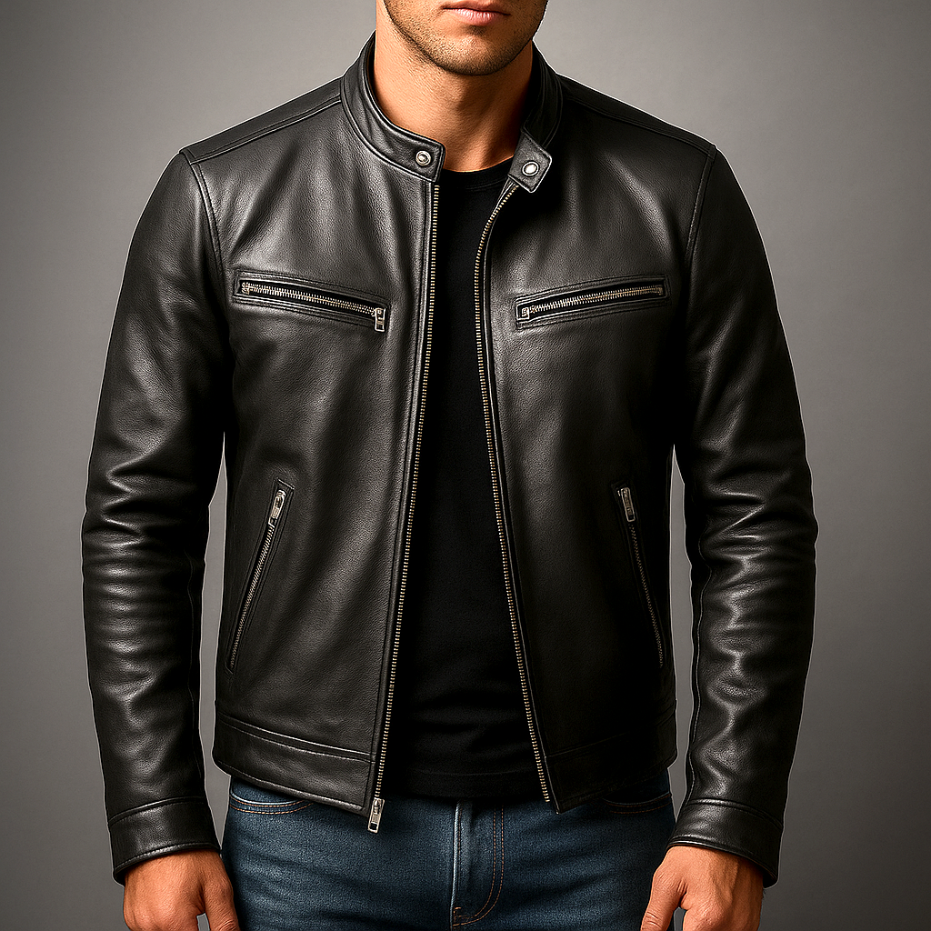 Hudson Heritage Leather Biker Jacket