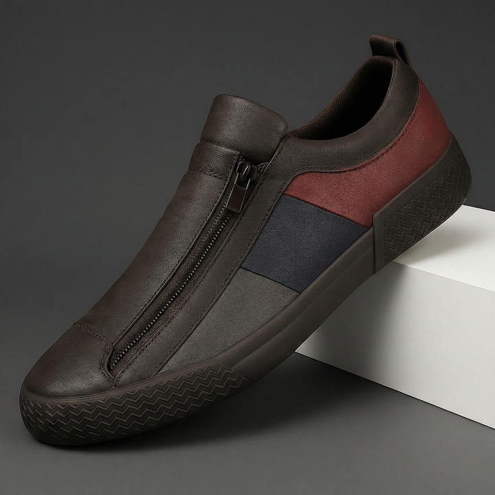 Navarro Leather Zipper Sneakers
