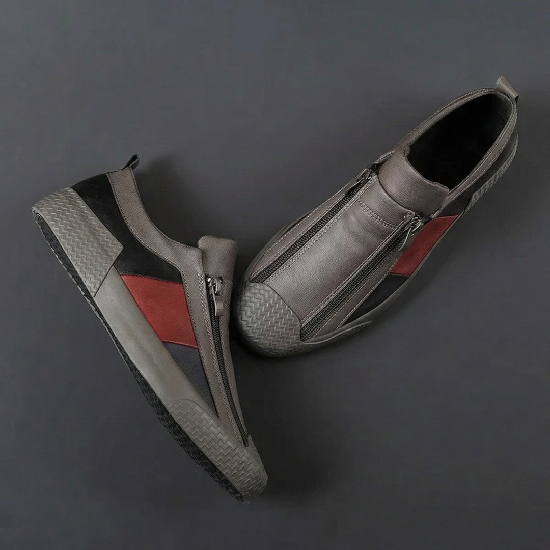 Navarro Leather Zipper Sneakers