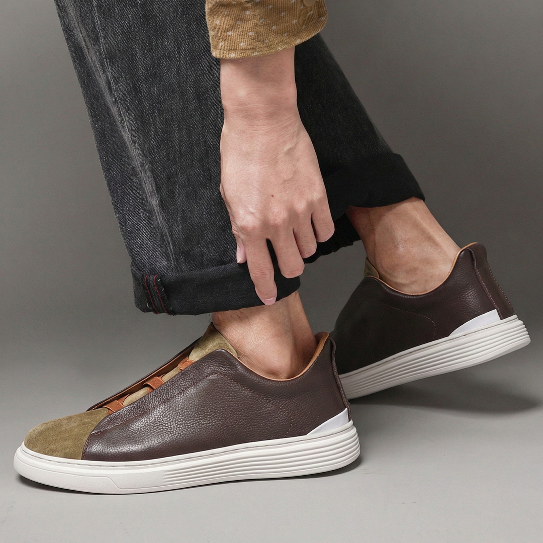Sebastien Leather And Suede Sneakers