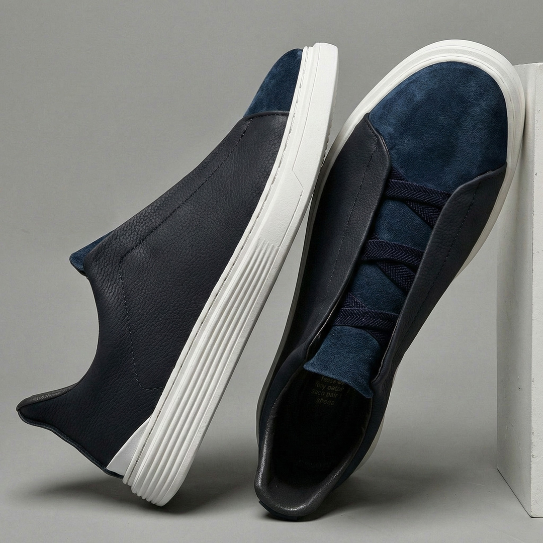 Sebastien Leather And Suede Sneakers