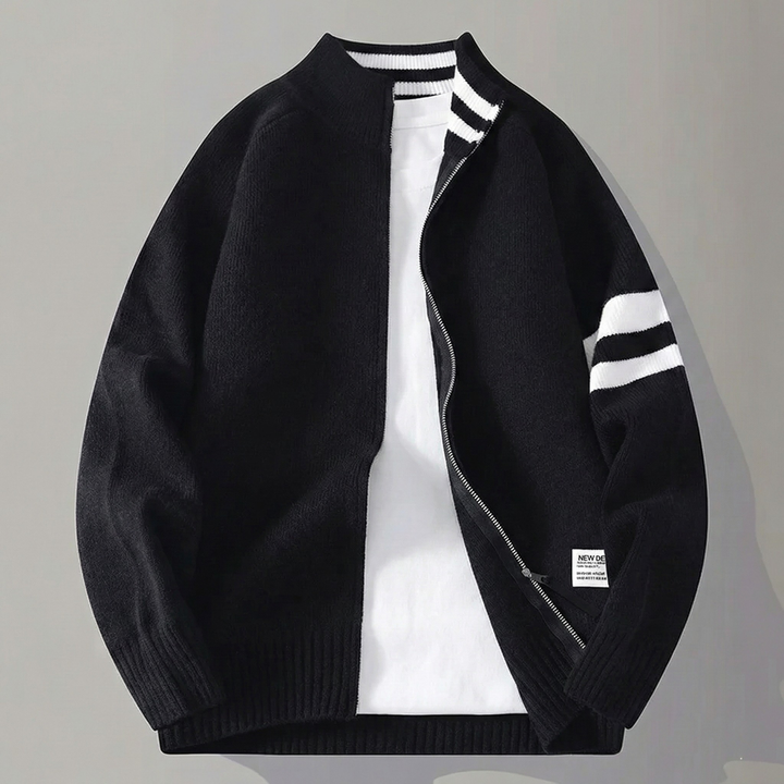 Caleb Knitted Zip-Up Cardigan
