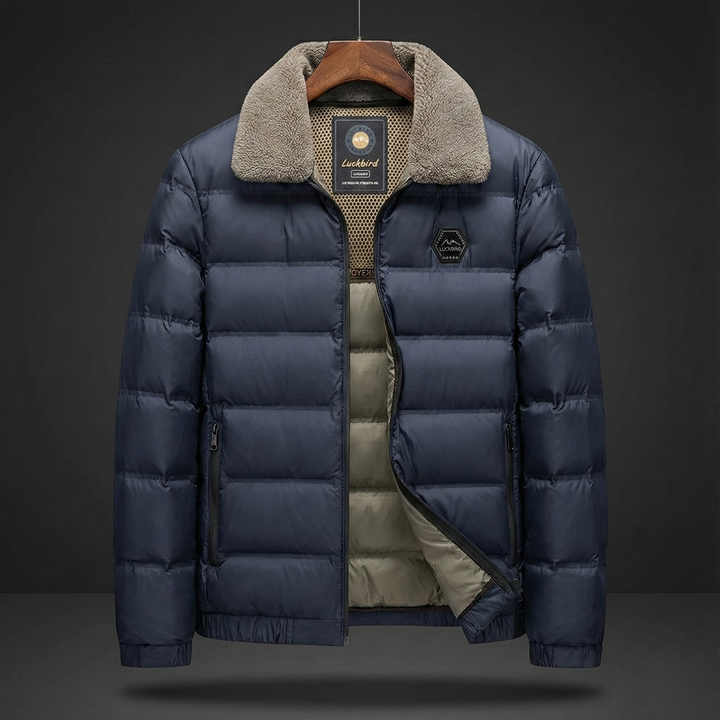 Shearling-Collared Puffer Jacket