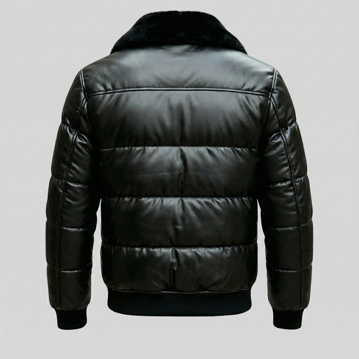 Dawn Sherpa-Lined Padded Leather Jacket
