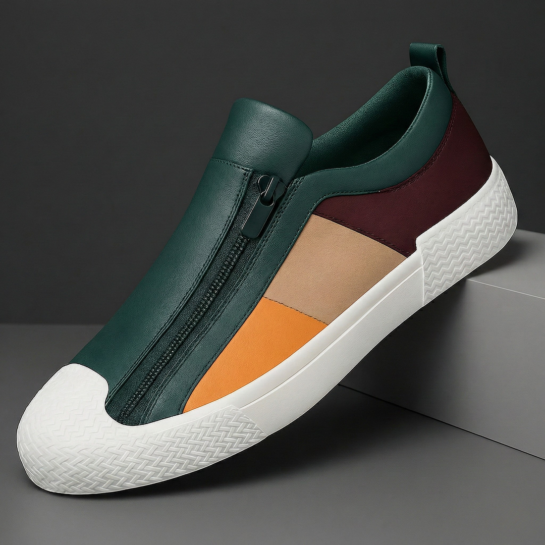 Navarro Leather Zipper Sneakers