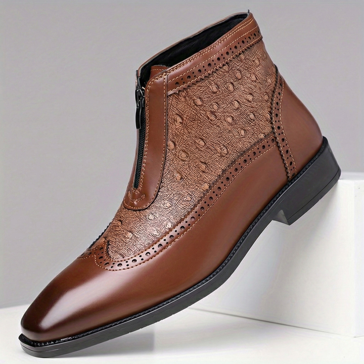 Textured Leather Boots By Fairmont