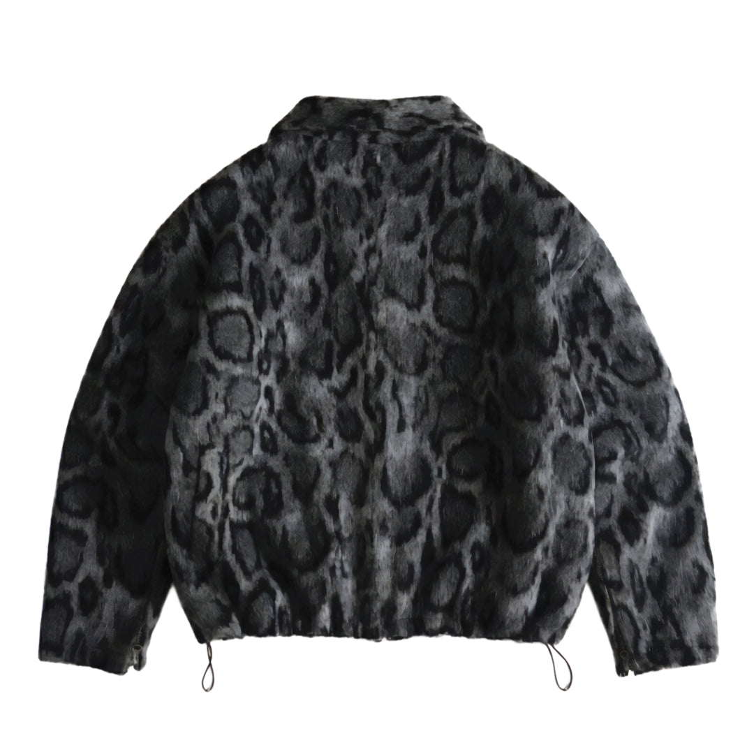 Textured Zip Jacket Leopard Style