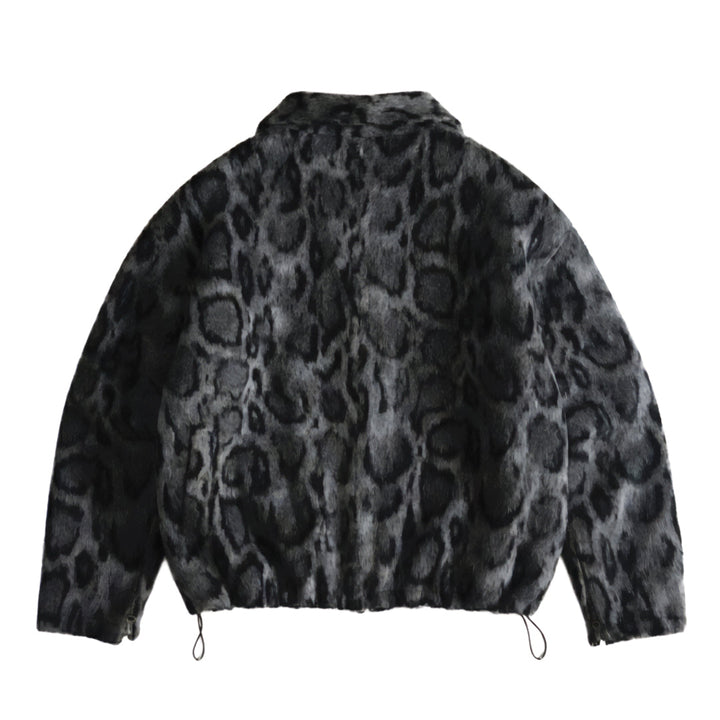 Textured Zip Jacket Leopard Style