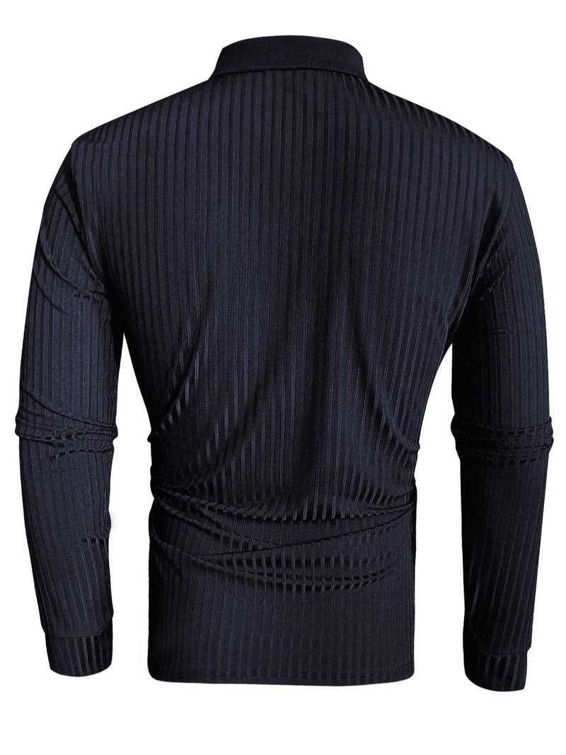 Chic Tailored Long-Sleeve Polo