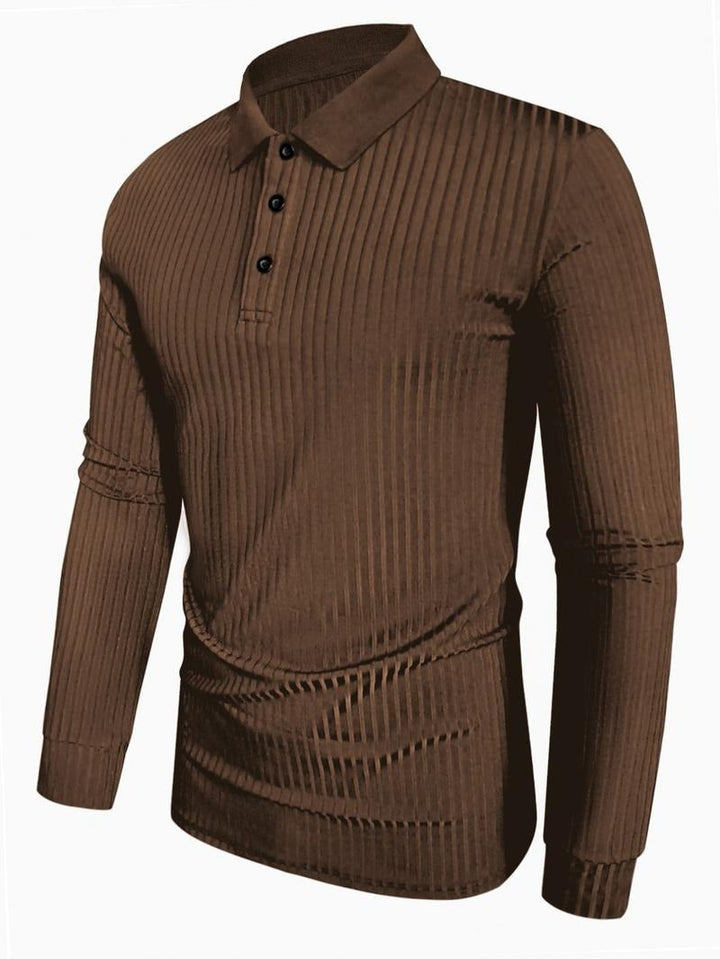 Chic Tailored Long-Sleeve Polo