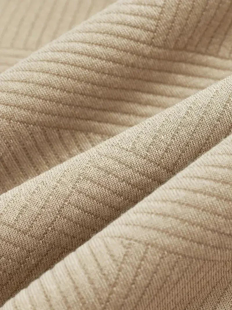 Geometric Pattern Half-Zip Knit Sweater