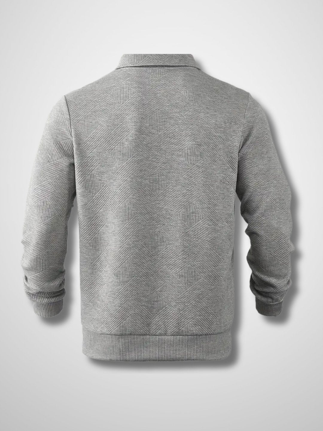 Geometric Pattern Half-Zip Knit Sweater